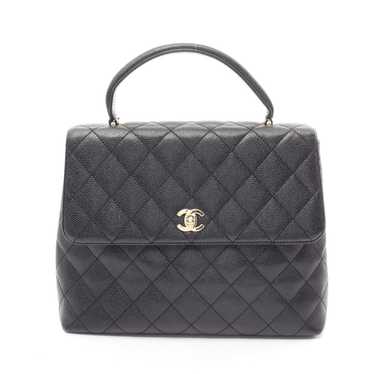 Chanel Matelasse Coco Mark Handbag Caviar Skin Bl… - image 1