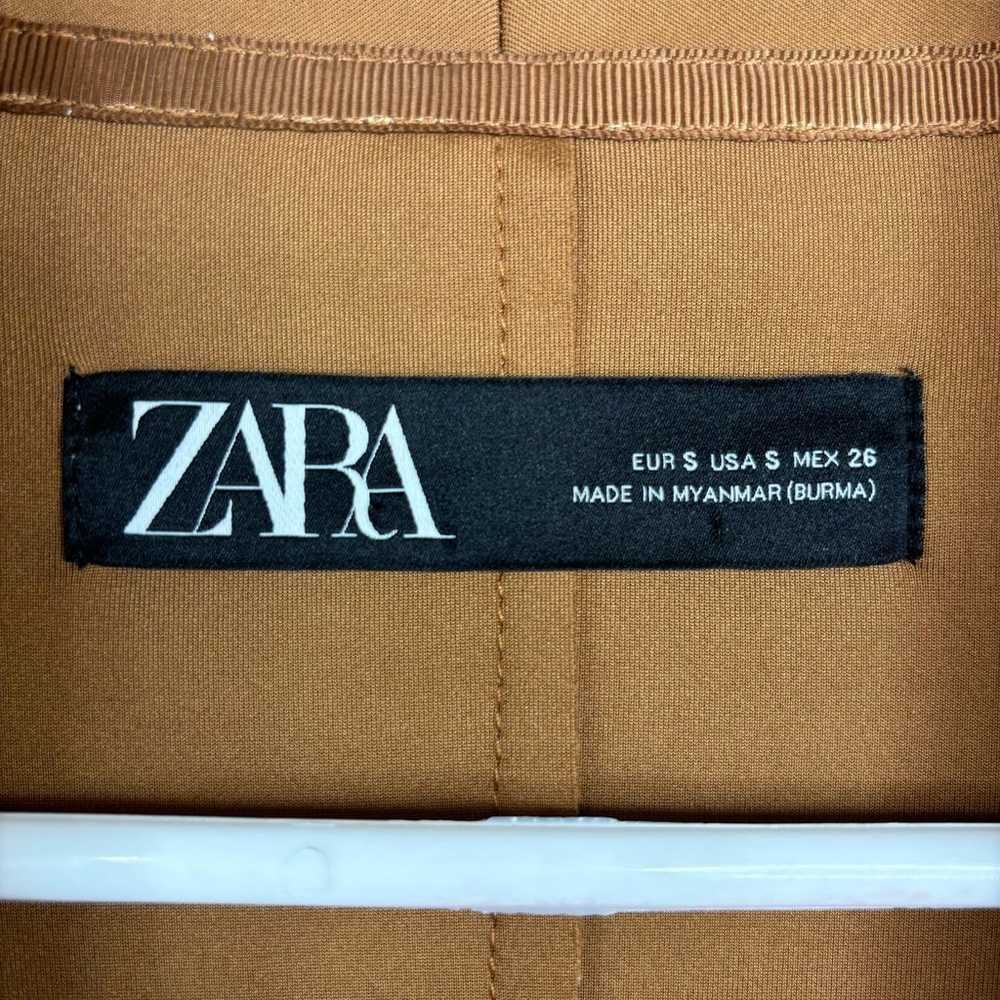 Zara Patchwork Brown Faux Suede Jacket - size S - image 12
