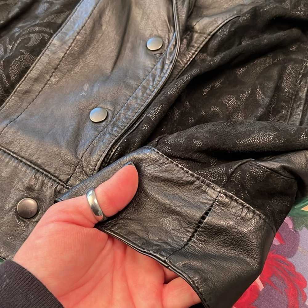 Vintage 80s Now Next genuine leather black Moto b… - image 8
