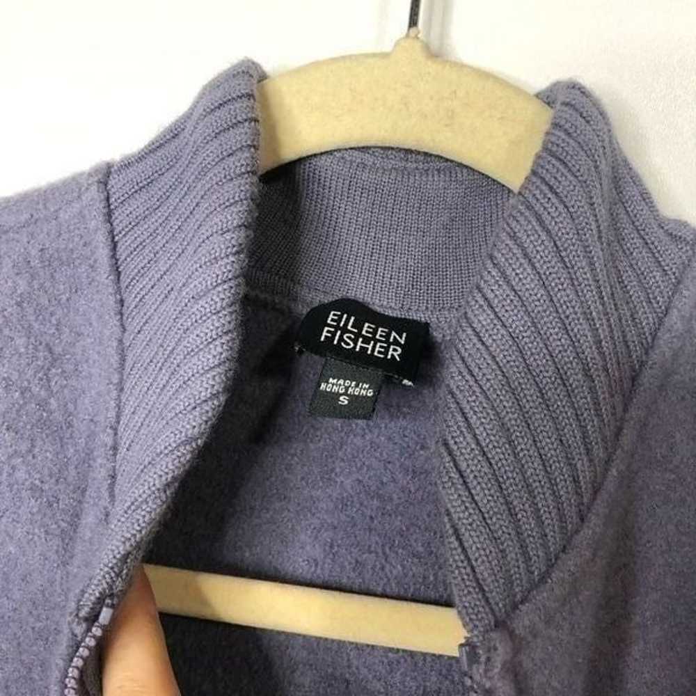 Eileen Fisher Purple Wool Jacket Zip Front Sweater - image 2