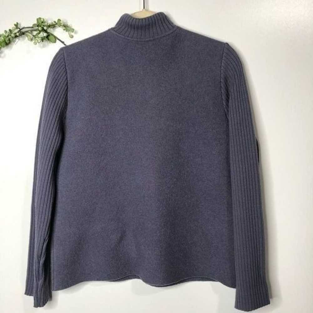 Eileen Fisher Purple Wool Jacket Zip Front Sweater - image 6