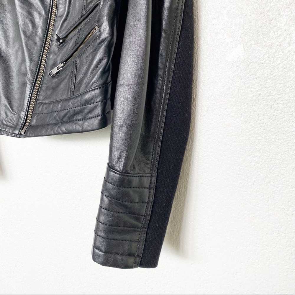 Halogen Black Leather Moto Jacket Size Small - image 3