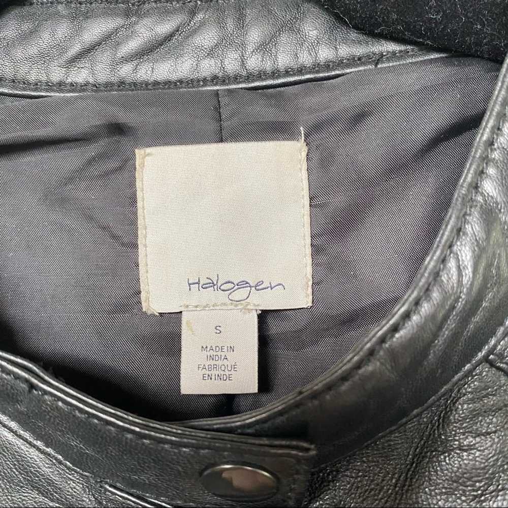 Halogen Black Leather Moto Jacket Size Small - image 5