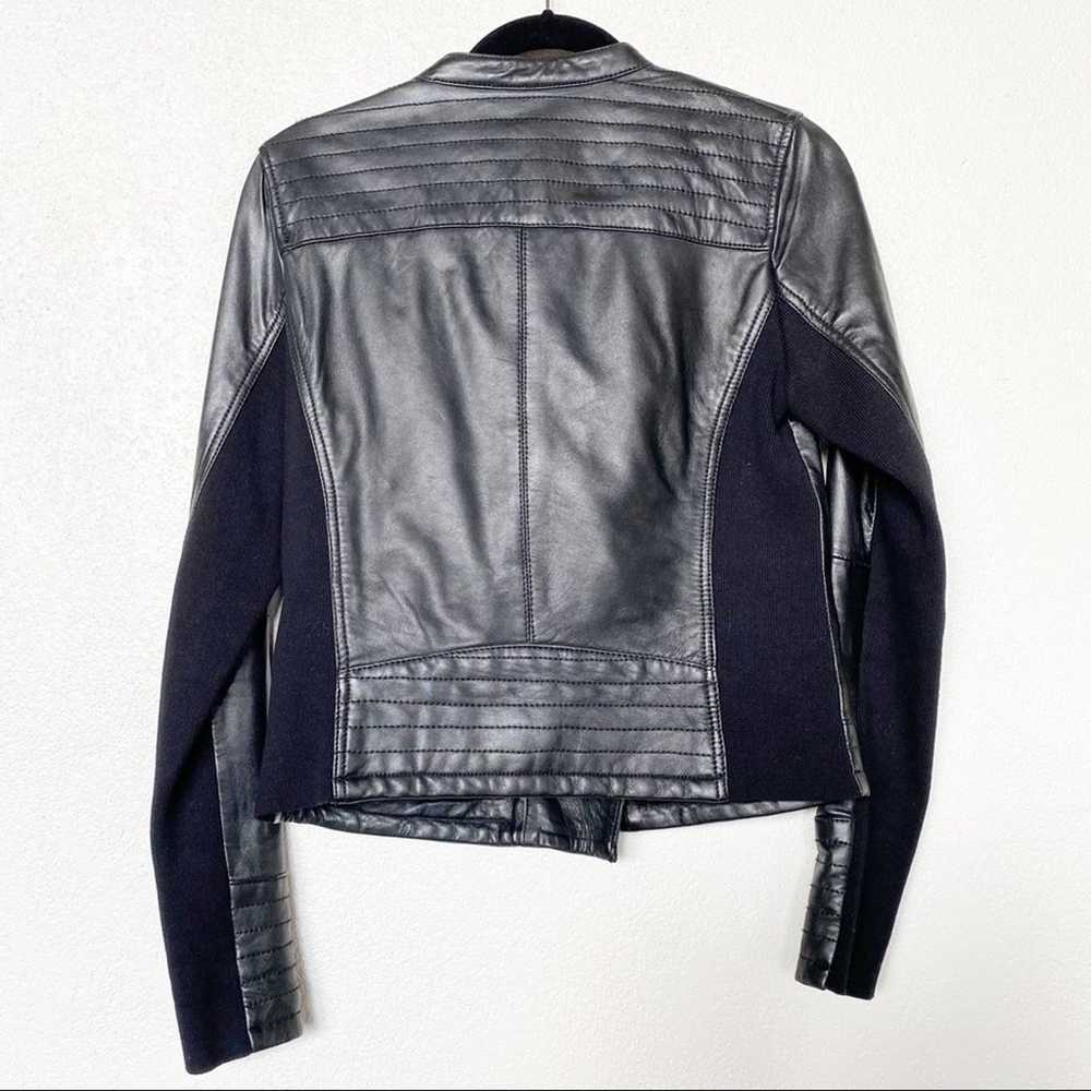 Halogen Black Leather Moto Jacket Size Small - image 7