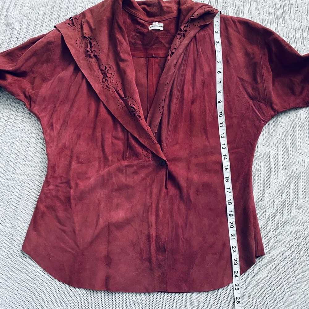 vintage maroon suede jacket - image 7