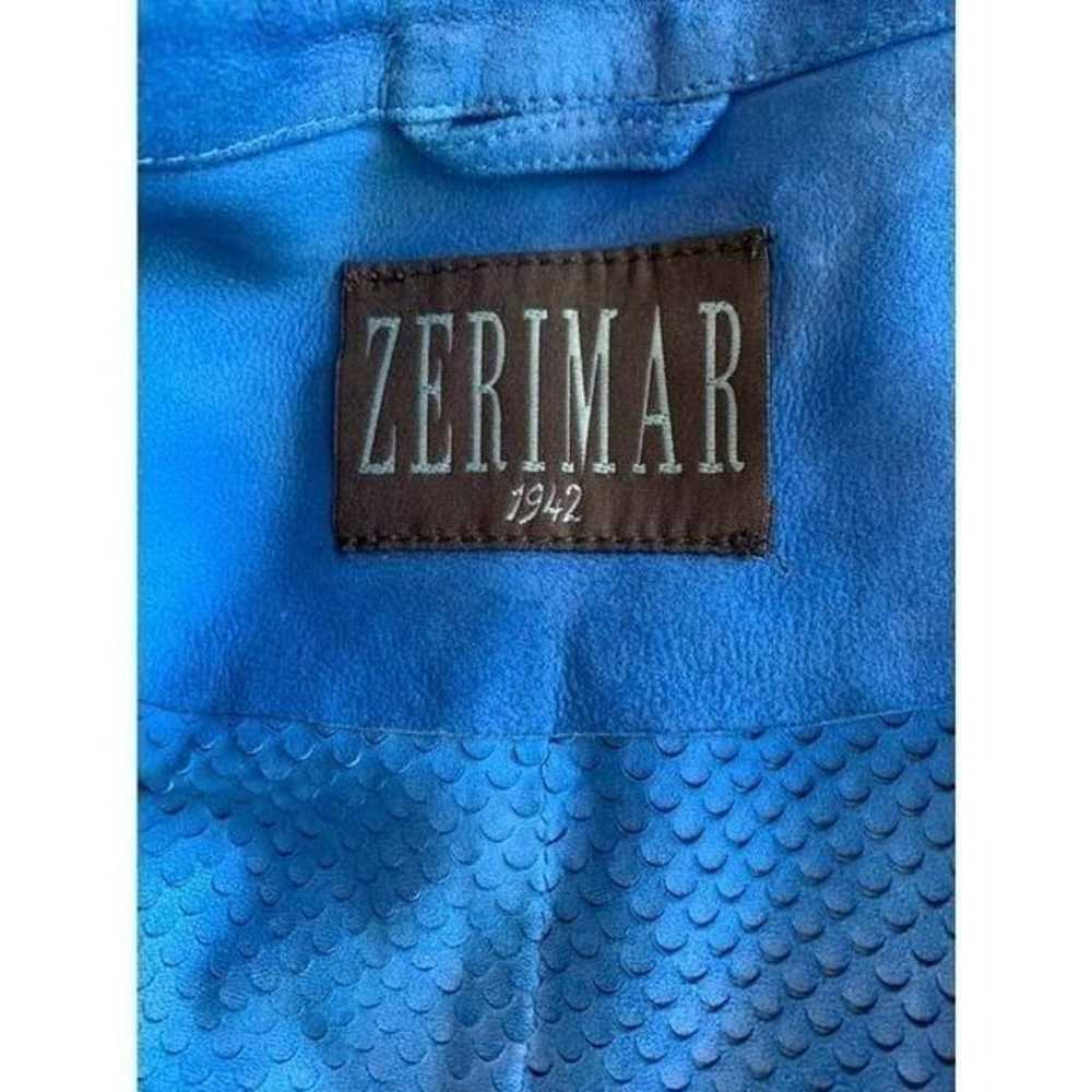 Women's blue genuine suede leather vintage jacket - image 6