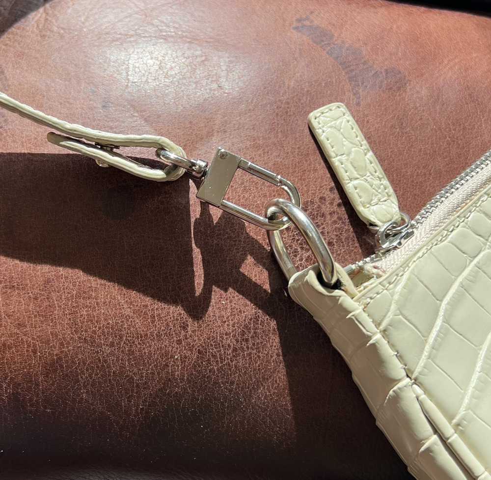 Rachel Embossed Croc Leather Shoulder Bag - image 4