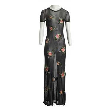 Vintage Vivienne Tam Floral Mesh Maxi 1990s Dress - image 1