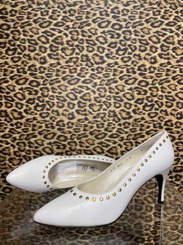 1980’s White Studded Pumps - image 1