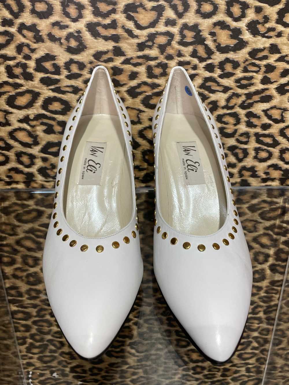 1980’s White Studded Pumps - image 3