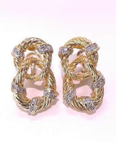 .50ct. natural round diamond loop link earrings 18