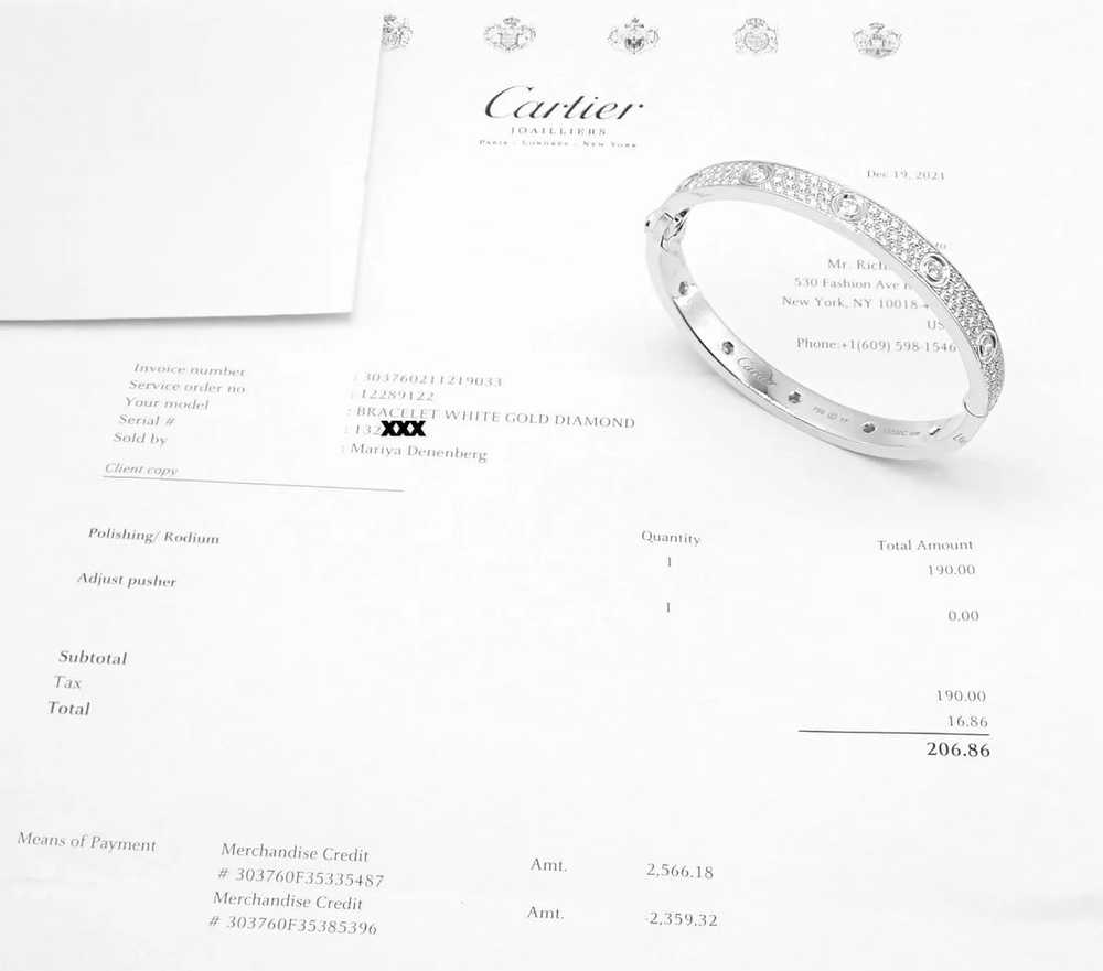 Authentic! Cartier Love 18k White Gold Diamond Pa… - image 7