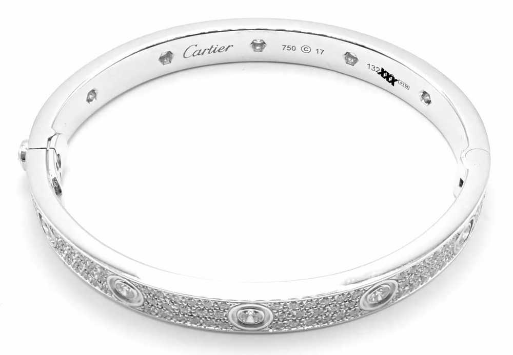 Authentic! Cartier Love 18k White Gold Diamond Pa… - image 8