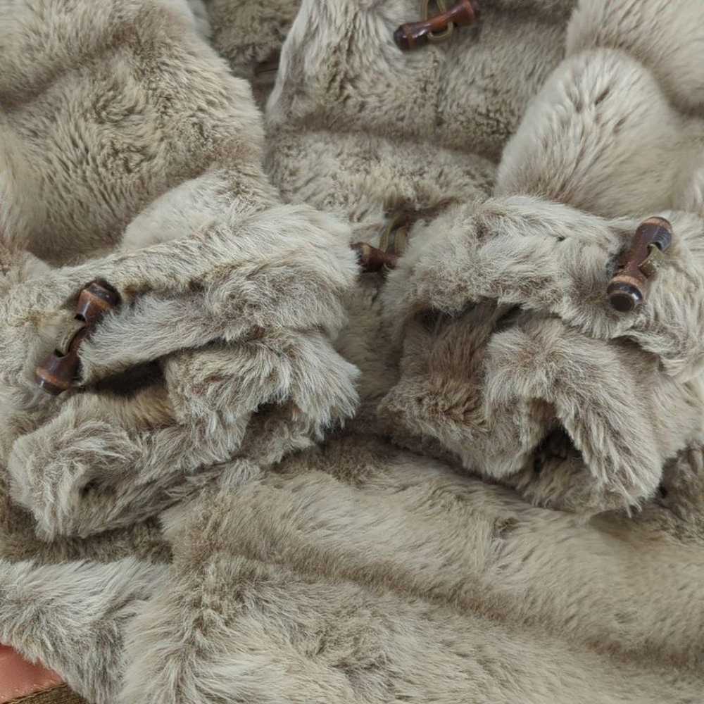 Central Park Zoo Vintage Faux Fur Long Cream Coat… - image 10
