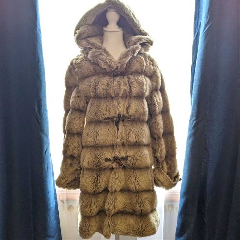 Central Park Zoo Vintage Faux Fur Long Cream Coat… - image 1