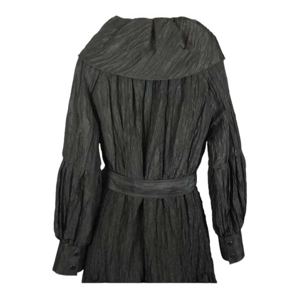Samuel Dong Black Bubble Hem Trench Dress Coat si… - image 10