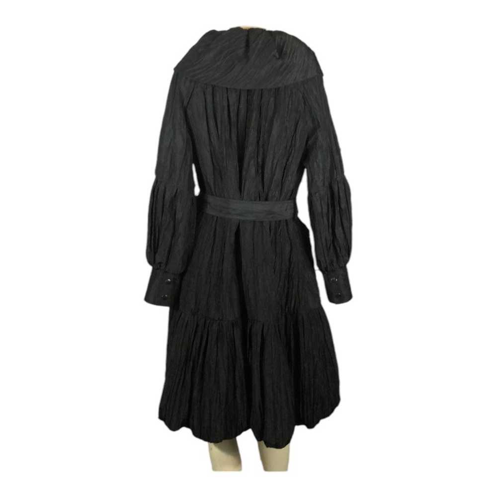 Samuel Dong Black Bubble Hem Trench Dress Coat si… - image 11