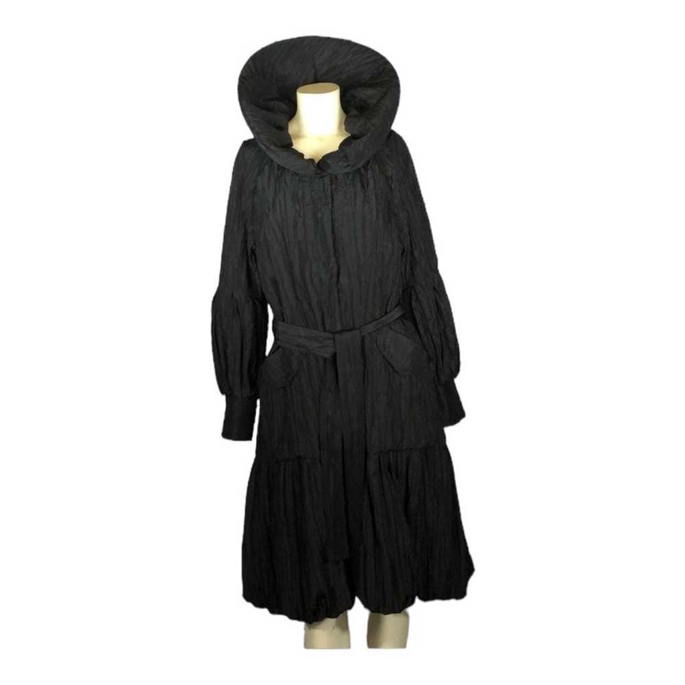Samuel Dong Black Bubble Hem Trench Dress Coat si… - image 4