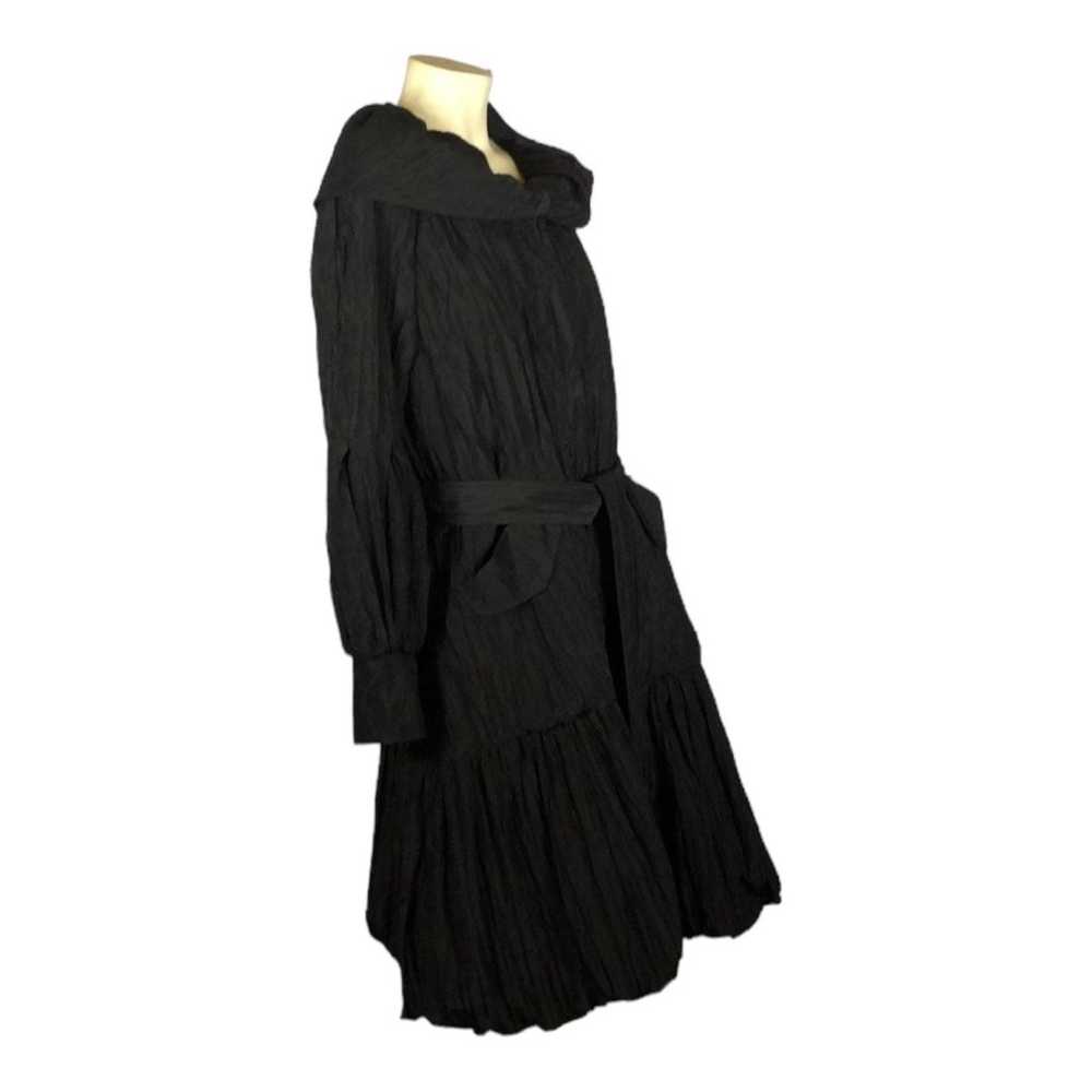Samuel Dong Black Bubble Hem Trench Dress Coat si… - image 8