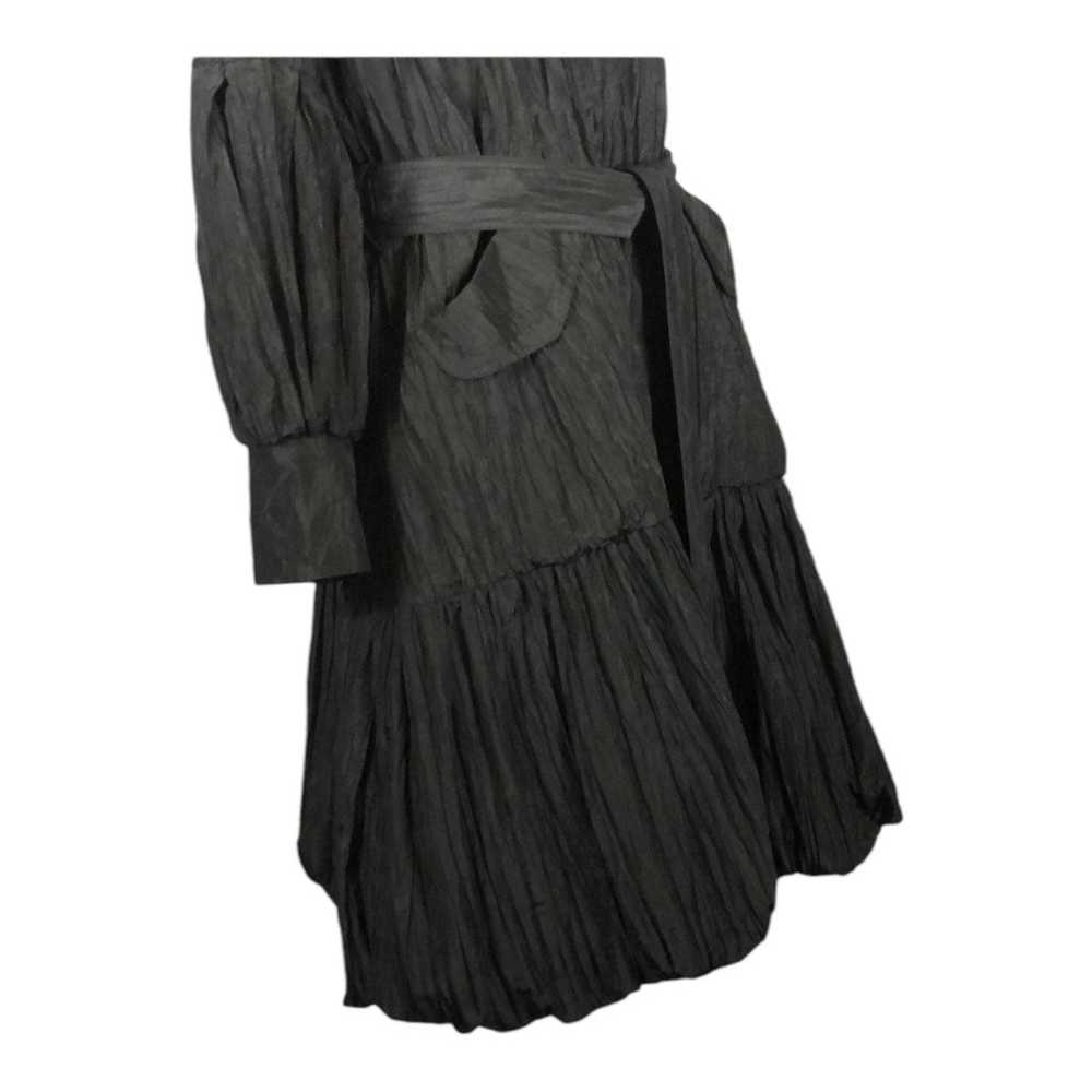 Samuel Dong Black Bubble Hem Trench Dress Coat si… - image 9