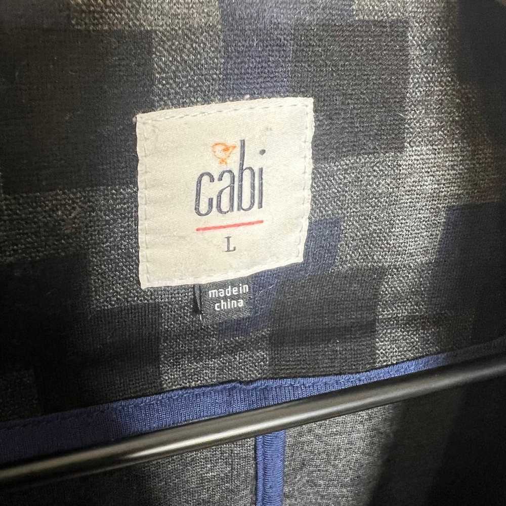 CABI Women's L Car Coat Jacket Plaid Gray Navy Bl… - image 7