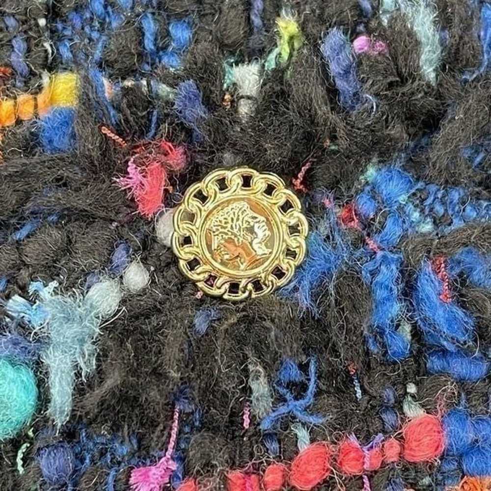 Luisa Spagnoli Tweed Jacket Fringe Wool Blend Wom… - image 3
