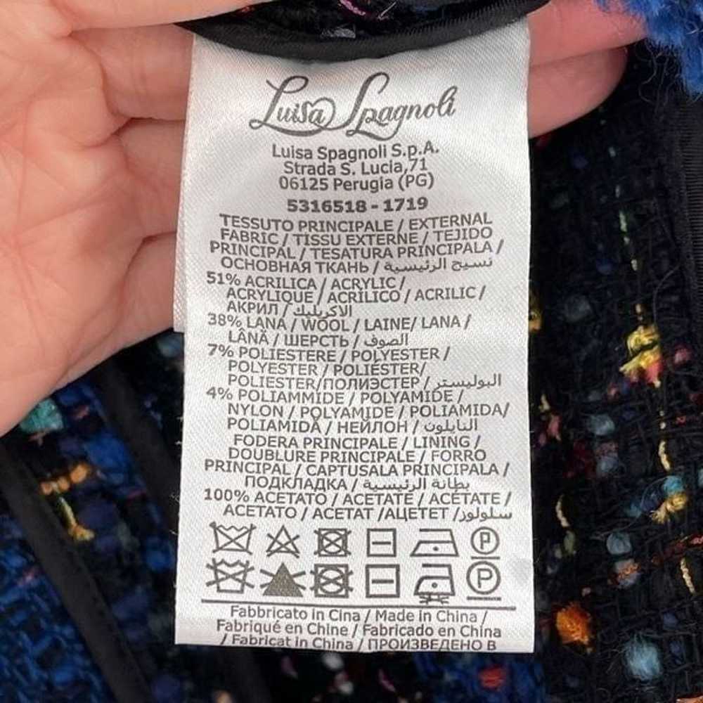 Luisa Spagnoli Tweed Jacket Fringe Wool Blend Wom… - image 5