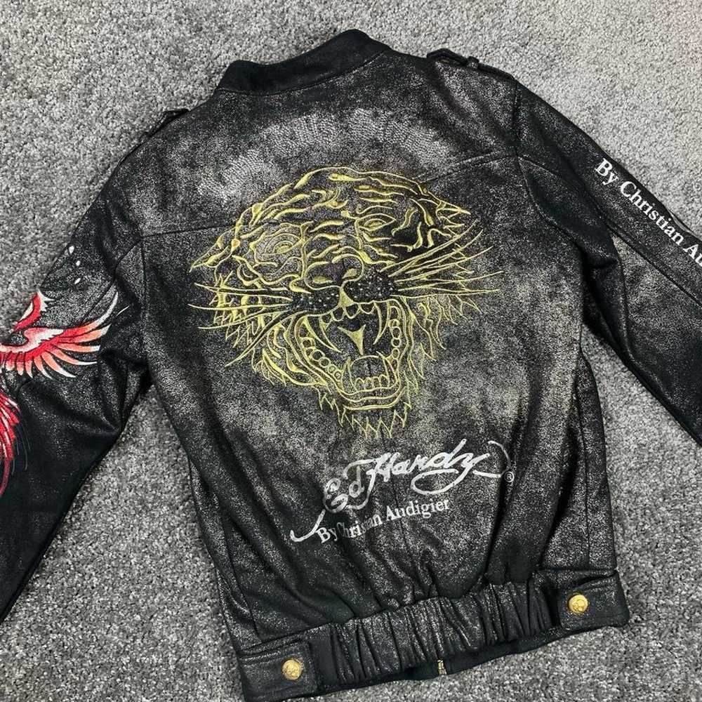 ed hardy rhinestone biker jacket - image 2