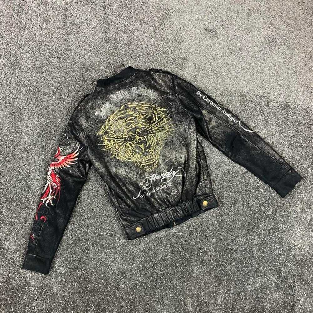 ed hardy rhinestone biker jacket - image 4