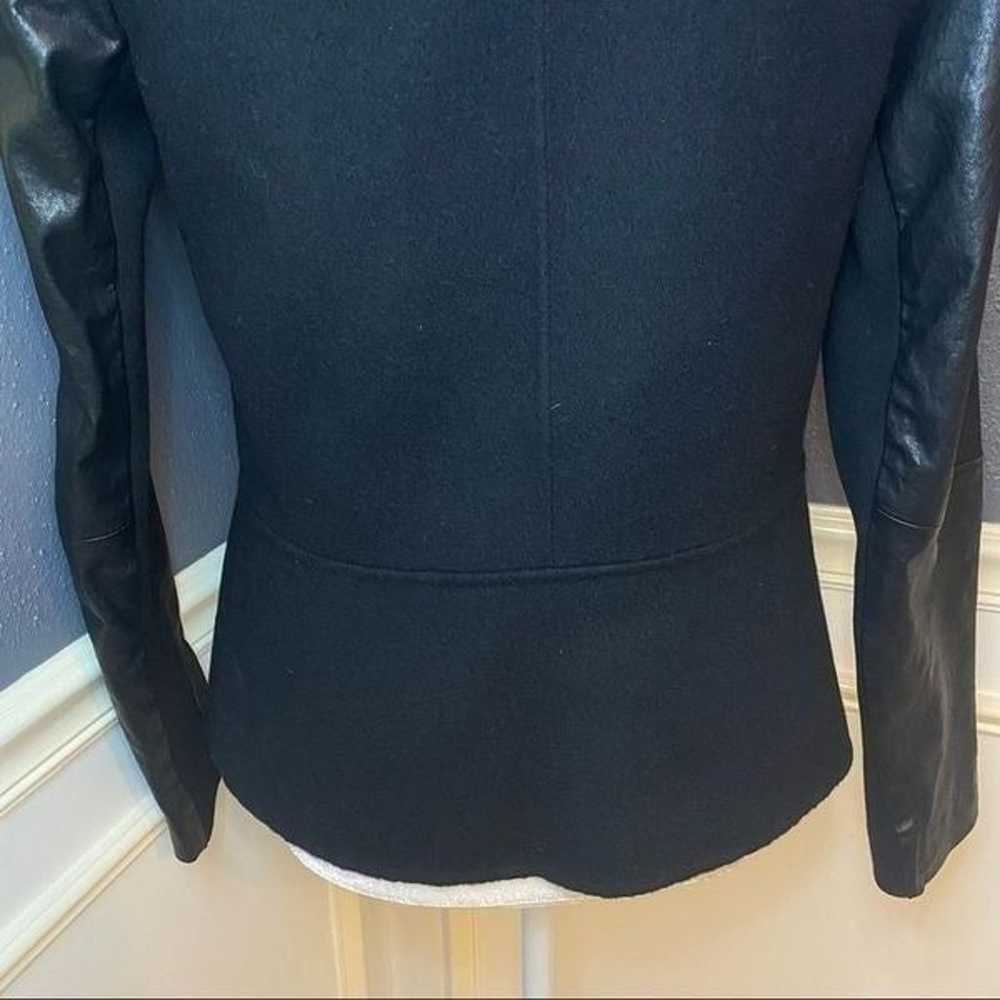 Vince Leather Sleeve Boiled Wool Jacket - image 10