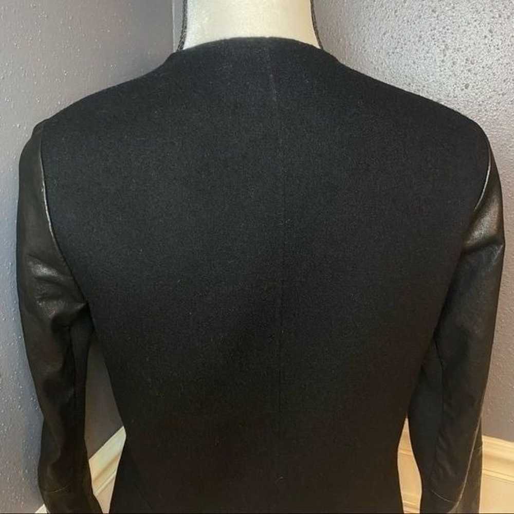 Vince Leather Sleeve Boiled Wool Jacket - image 9