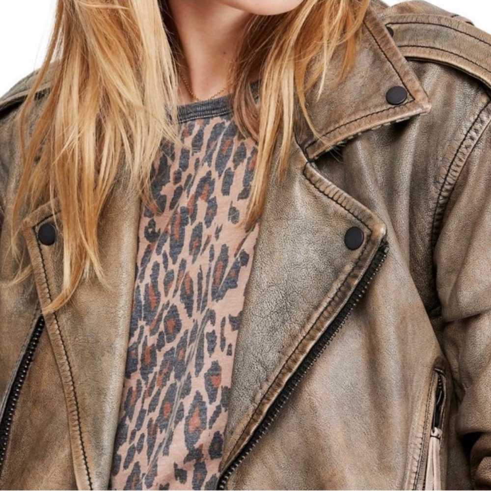 Free People Over You Leather Moto Jacket - image 4