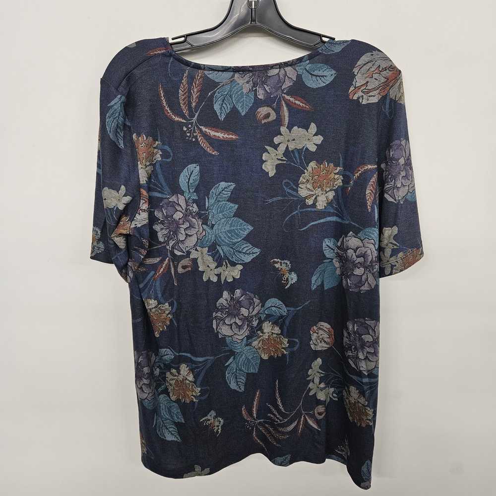 Coldwater Creek Midnight Navy Floral T-shirt - image 2