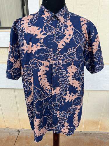 Hawaiian Shirt PreOwned Kahala Hawaiian Print Blue