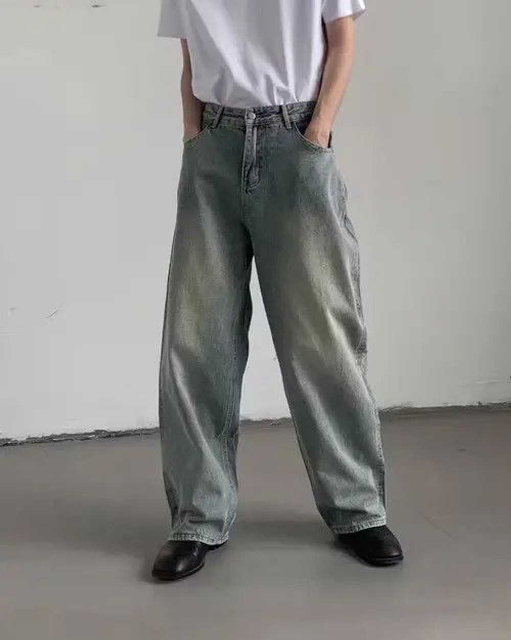 Japanese Brand × Streetwear Faded Wide Leg Jeans - image 1