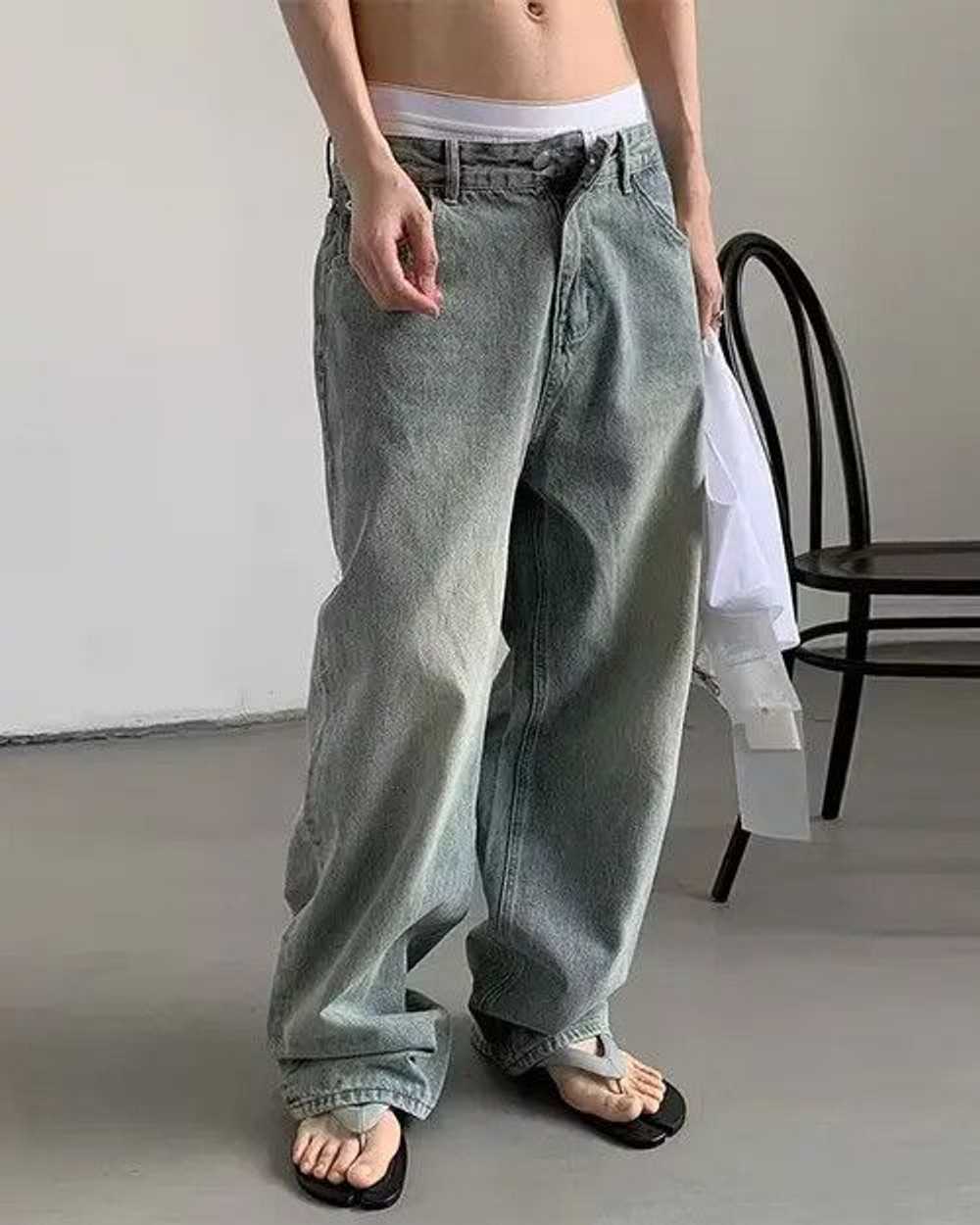Japanese Brand × Streetwear Faded Wide Leg Jeans - image 4
