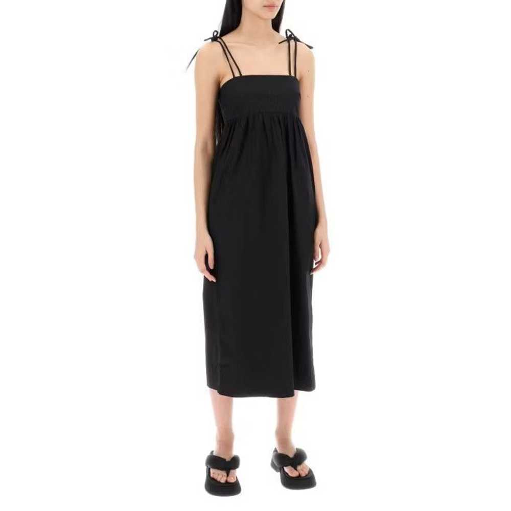Ganni o1s22i1n0524 Cotton Midi Dress in Black - image 3