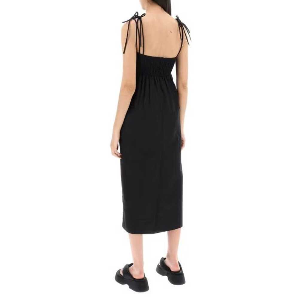 Ganni o1s22i1n0524 Cotton Midi Dress in Black - image 4