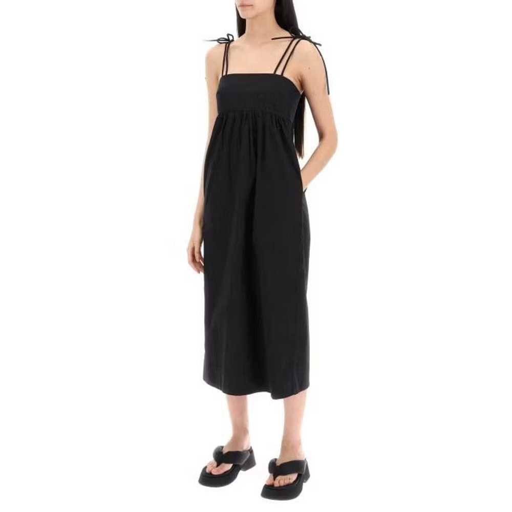 Ganni o1s22i1n0524 Cotton Midi Dress in Black - image 5