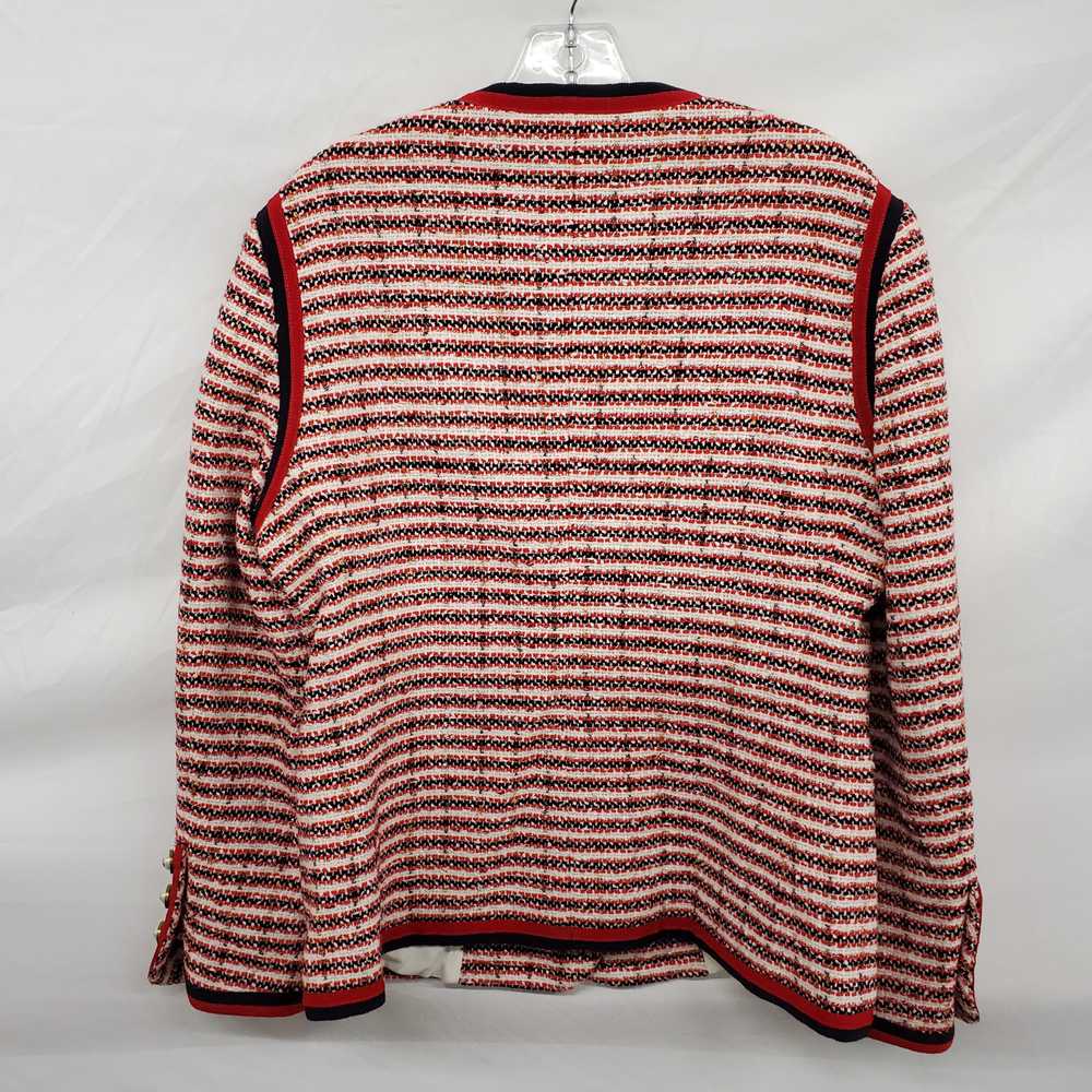 Gucci Women's Red Striped Tweed Wool Evening Jack… - image 3