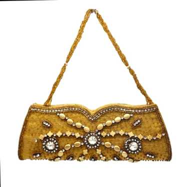 Vintage Gold Beaded Sequin Purse Evening Bag Clutc