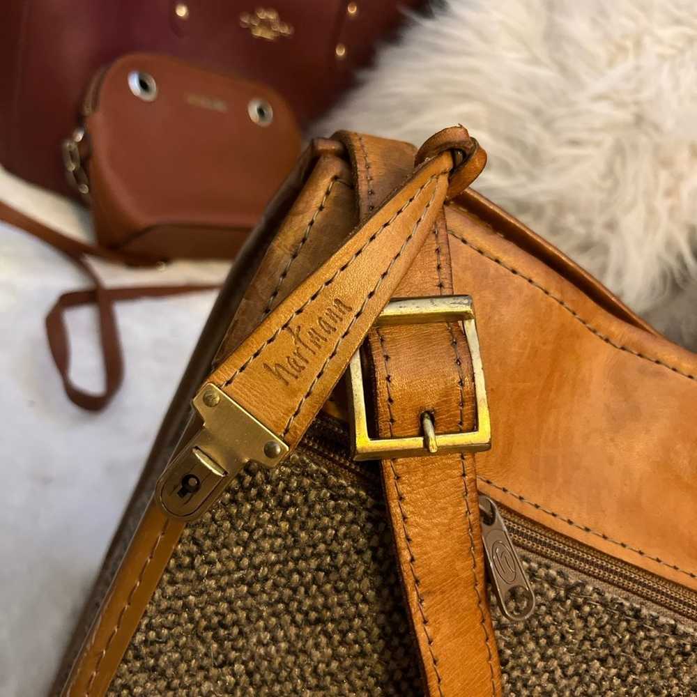 Vintage Hartmann Belting Leather Tweed Suitcase L… - image 2