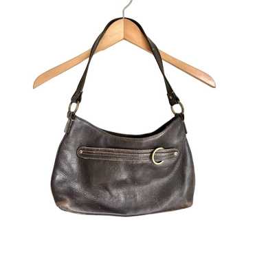 Cole Haan Brown Pebble Leather Footed Shoulder Bag - image 1