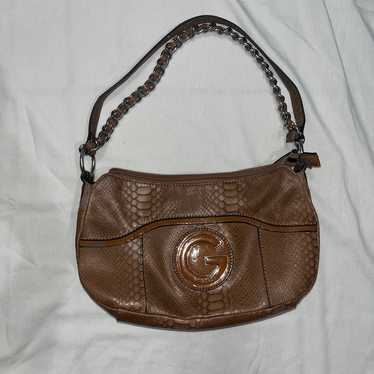 Guess Tan Shoulder Bag Purse Y2K 90’s Leather Vint