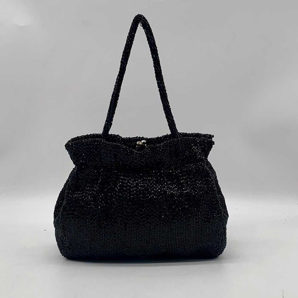 Walborg Vintage Black Beaded Evening Bag - image 2