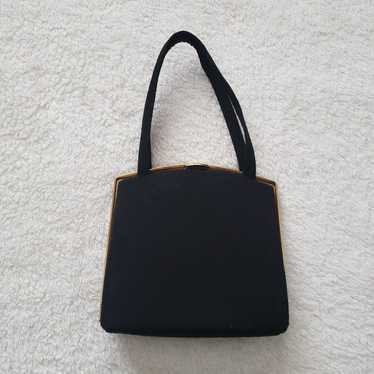 Vintage Black And Gold Evening Bag - image 1