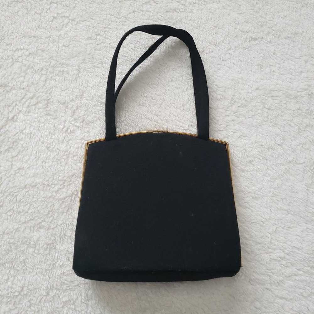 Vintage Black And Gold Evening Bag - image 2