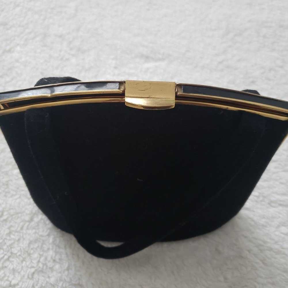 Vintage Black And Gold Evening Bag - image 3