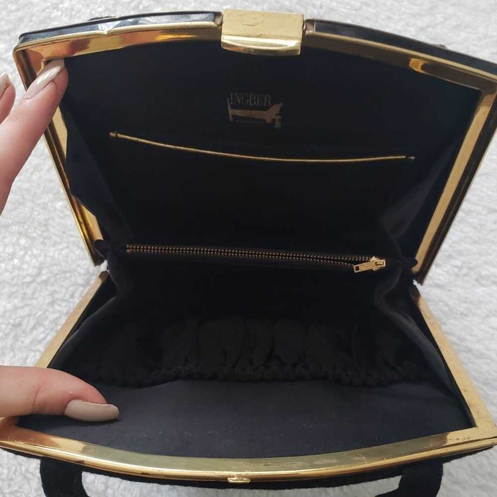 Vintage Black And Gold Evening Bag - image 4
