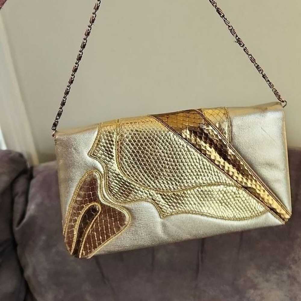 Vintage judith leiber bag clutch evening purse go… - image 10